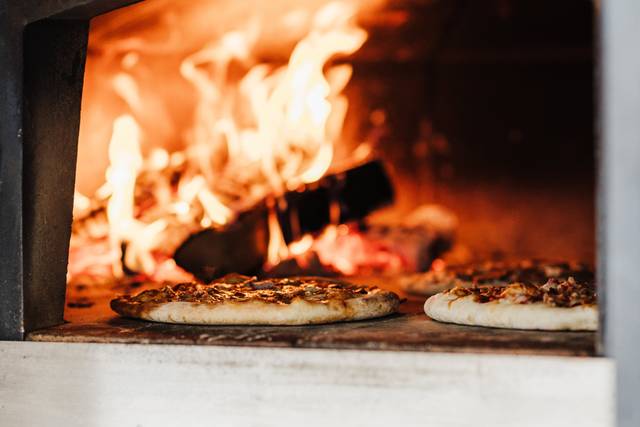Two Pizzas cooking