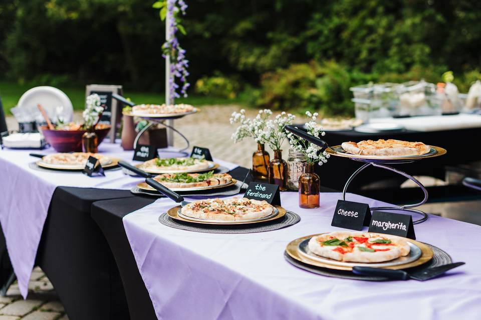 Pizza buffet table