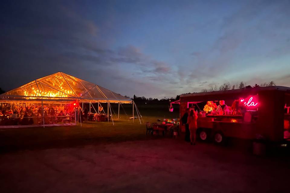 Tent and Bar at Night