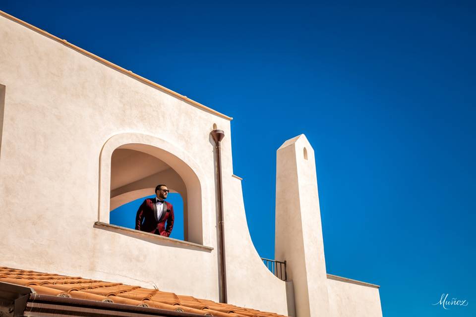 Groom getting ready