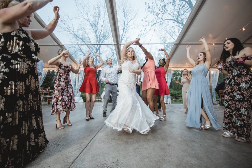 One happy dancing bride