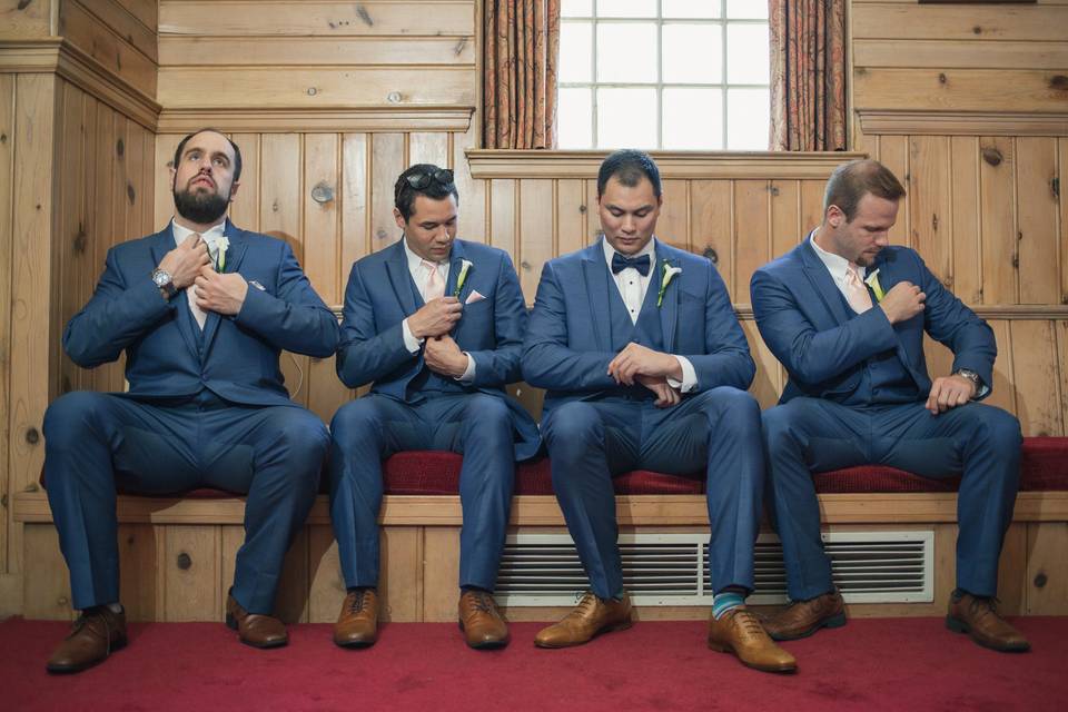 Groomsmen getting ready