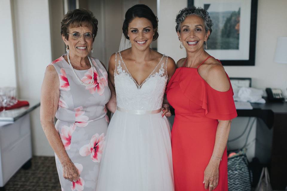 Bride and the ladies of her life