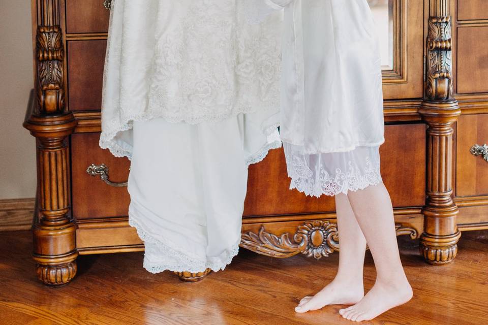 DIY robe and wedding gown