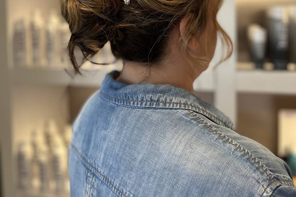 Textured bun updo