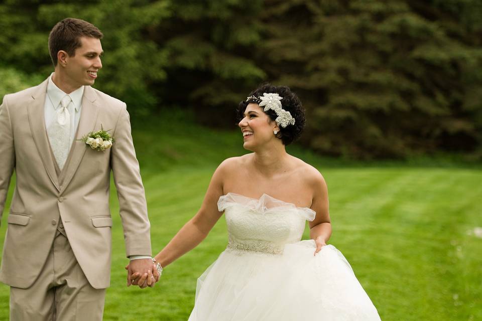 The bride and groom