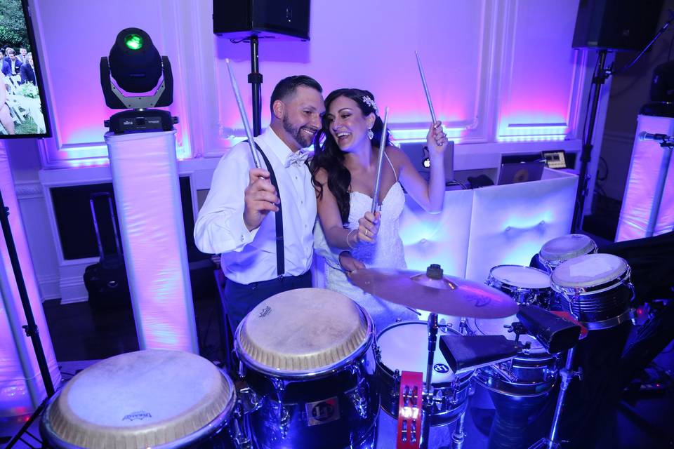 Newlyweds at the drums