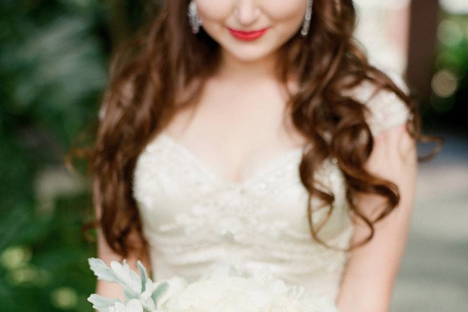 Bride and her bouquet