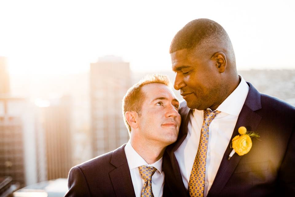 Grooms at their Downtown Seattle Wedding.