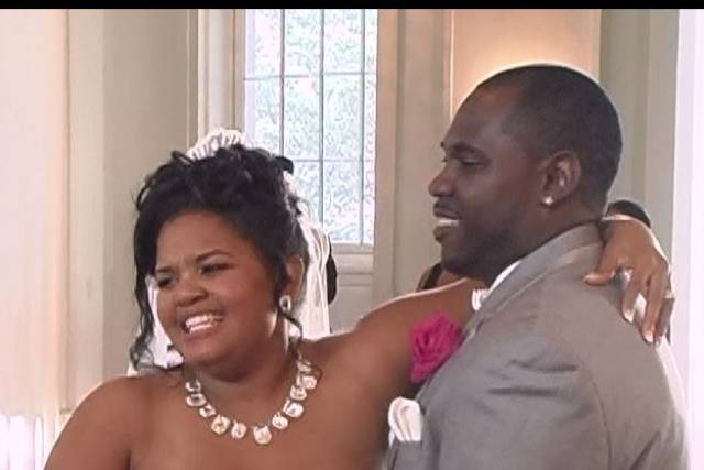 Newlyweds Embracing