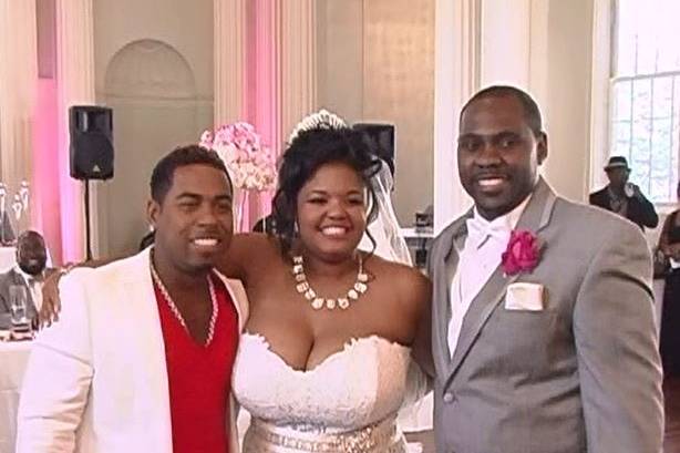 Bobby V with Bride & Groom