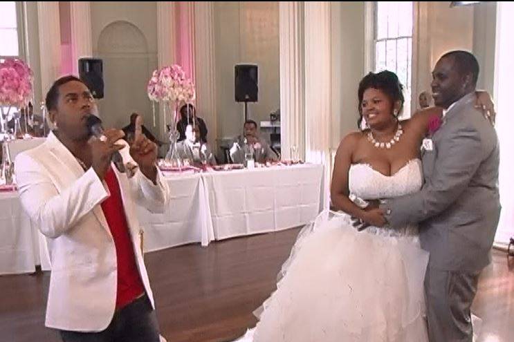 Bobby V with Bride & Groom