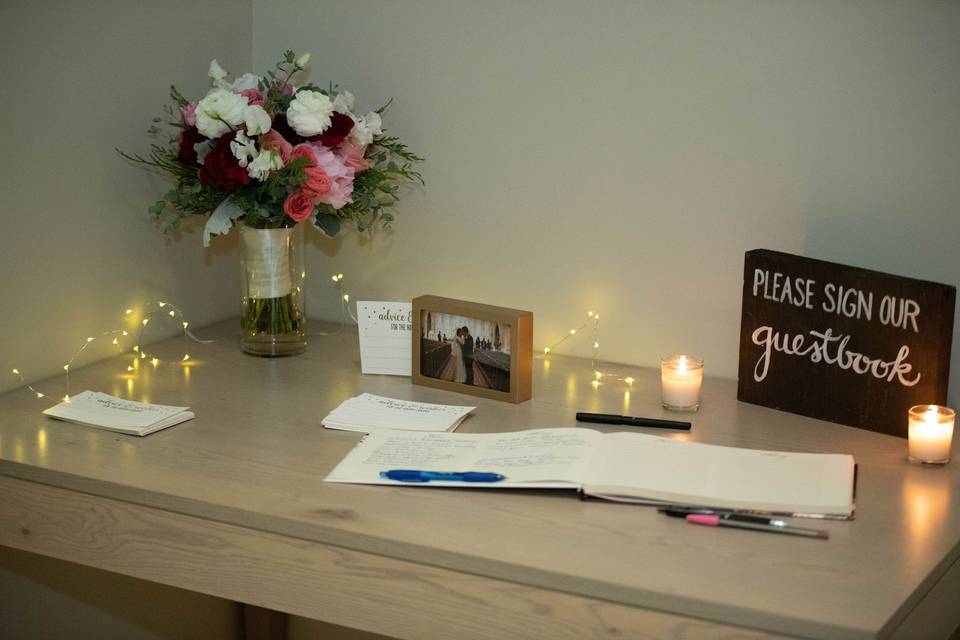 Guest book setup