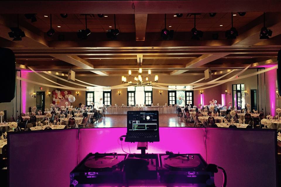 DJ booth setup