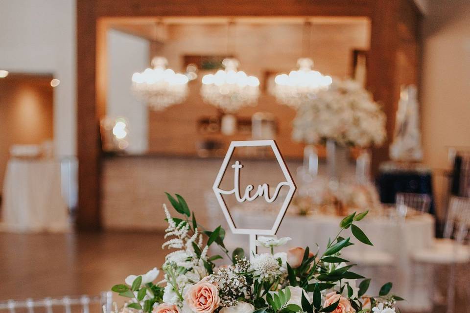 Custom table numbers - Photo by Alyssa Grace Photography