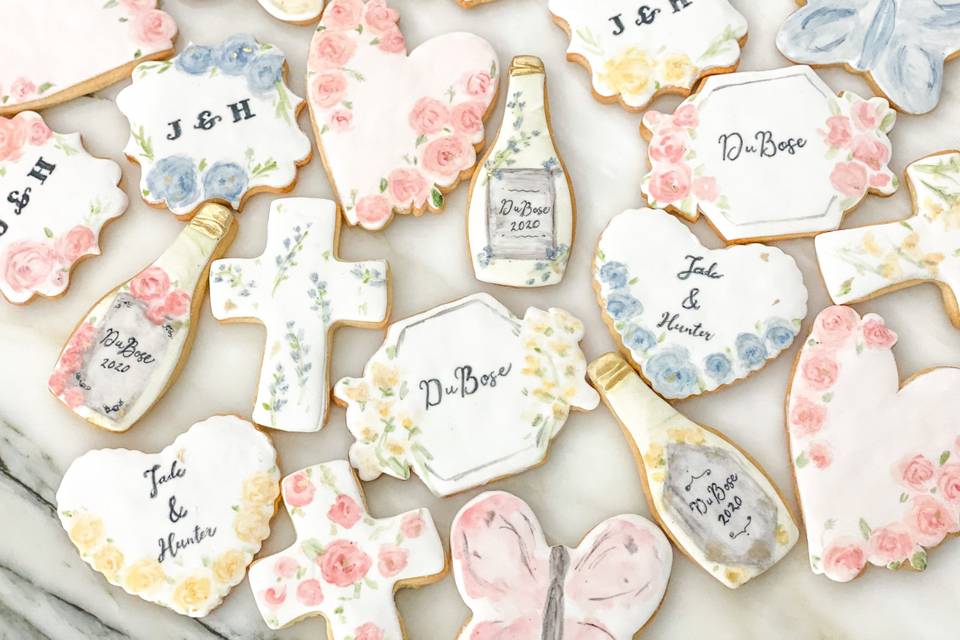 Floral personalized cookies