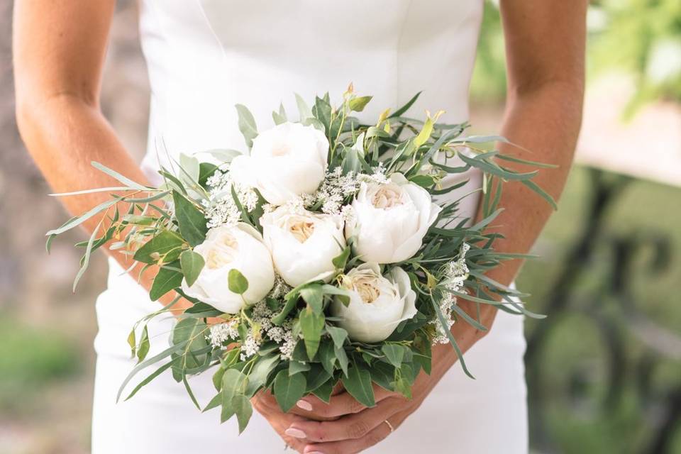 All white bouquet