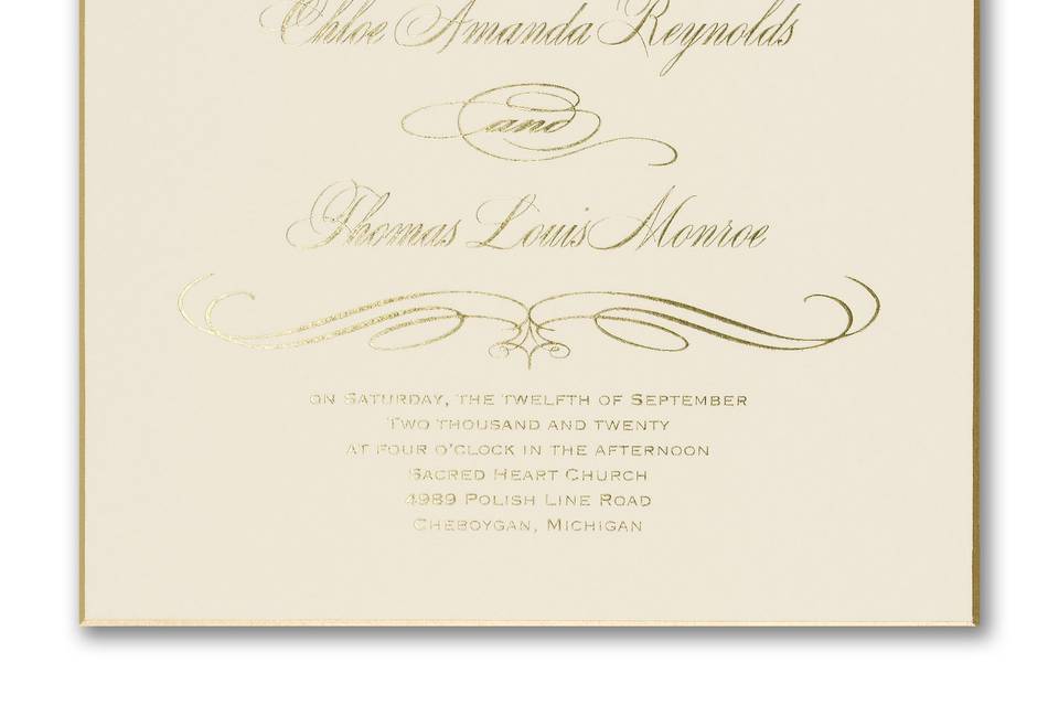Gold Foil on White Lettra Card