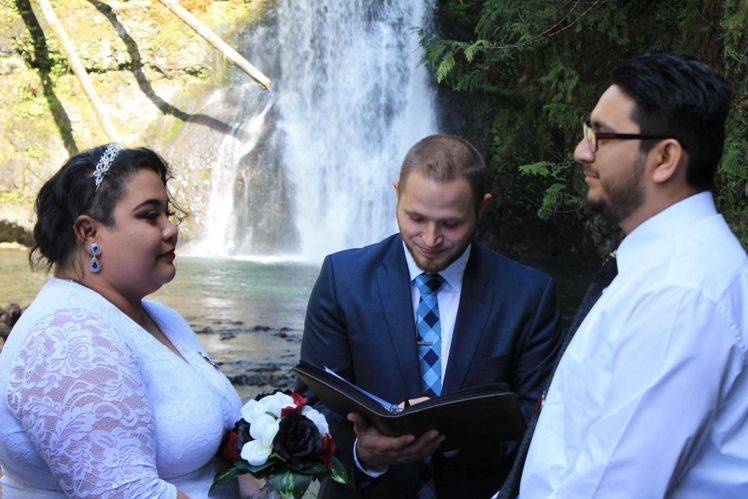 Waterfall wedding