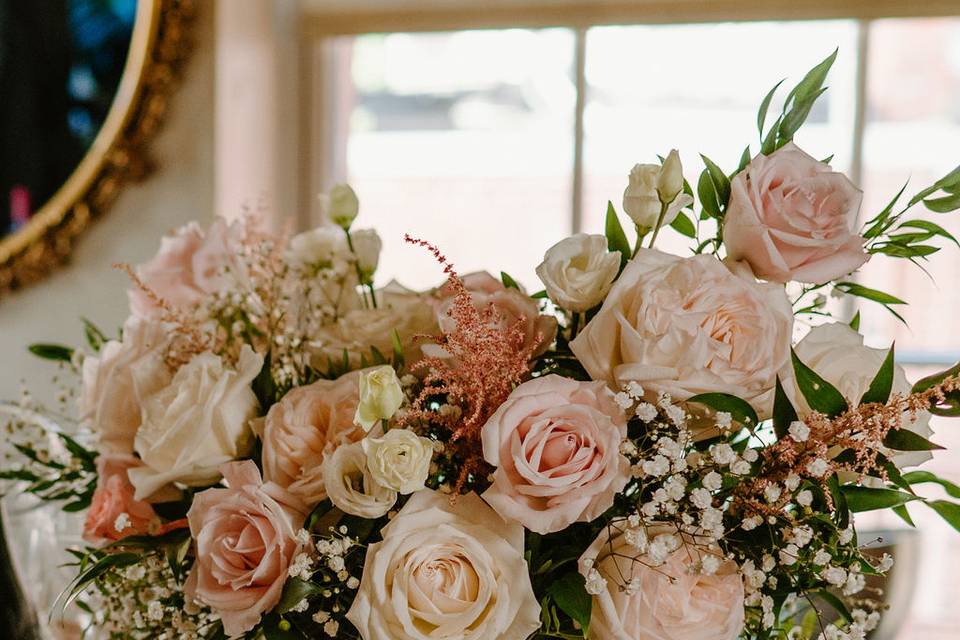 Blush Colors Low Arrangement