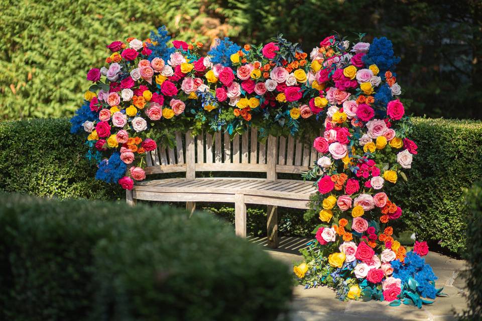 Bench Flower Arrangement