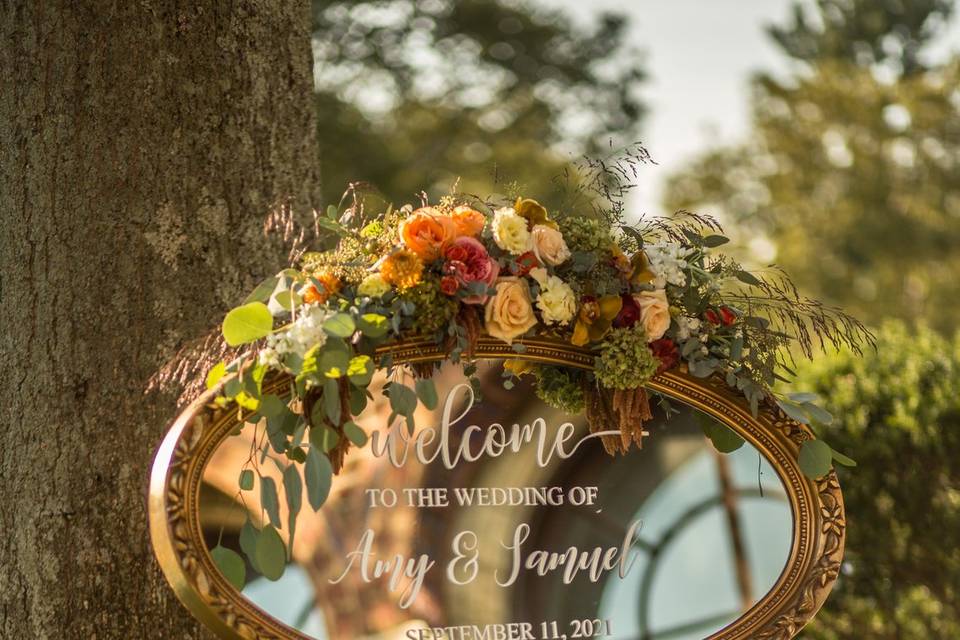 Welcome Sign Flowers