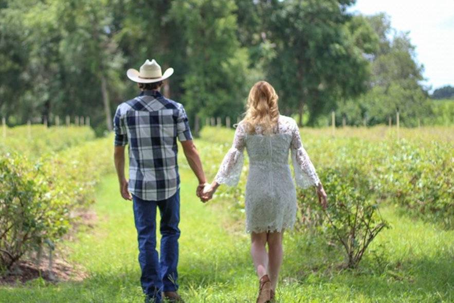 Couple holding hands