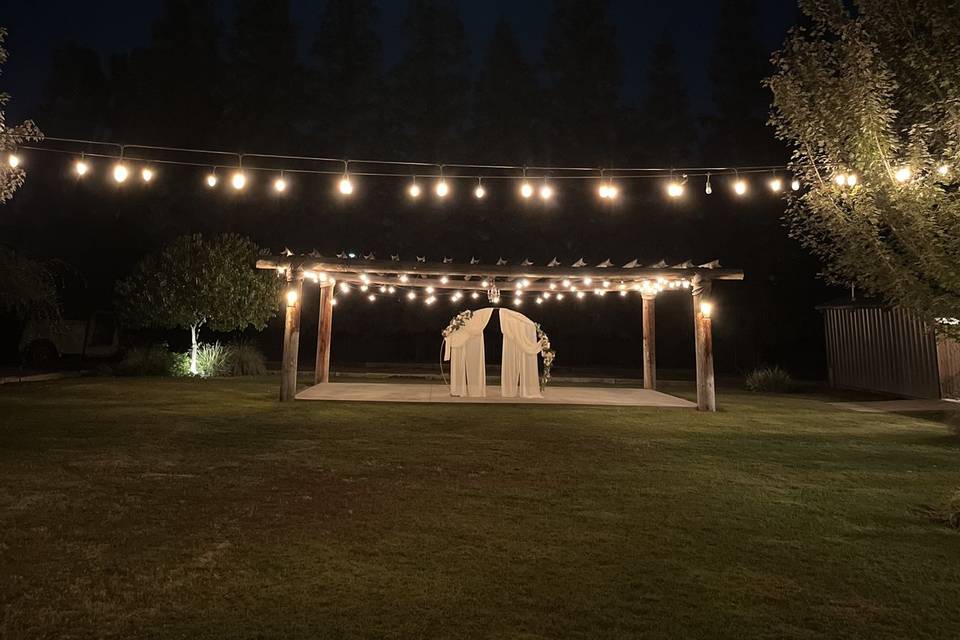 Outside at night