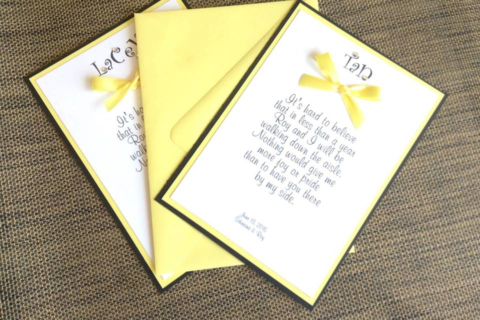 Banana yellow will you be my bridesmaid card