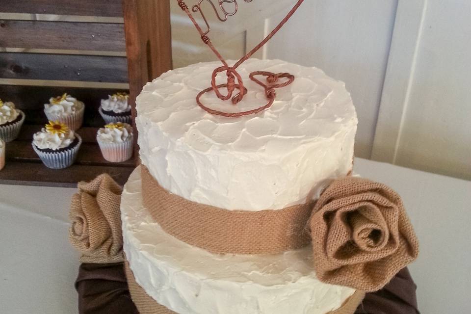 Rustic Antler Wedding Cake