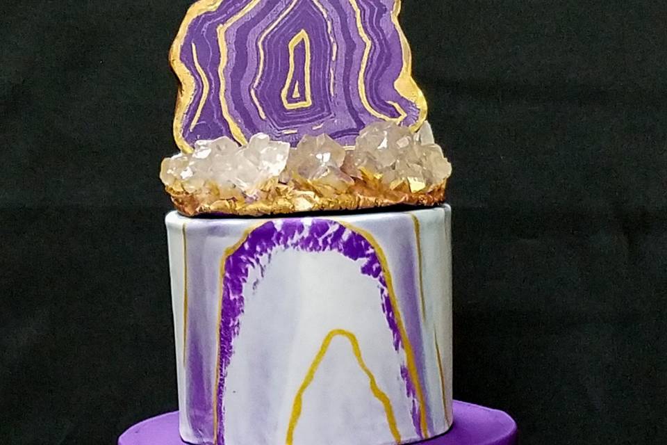 Purple Marble Geode Cake