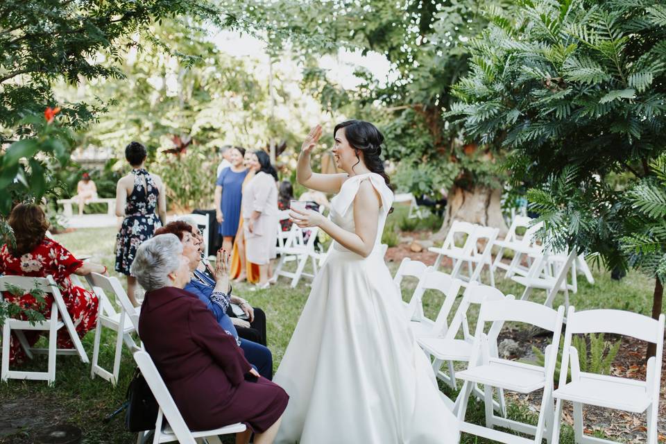 Bride with guests