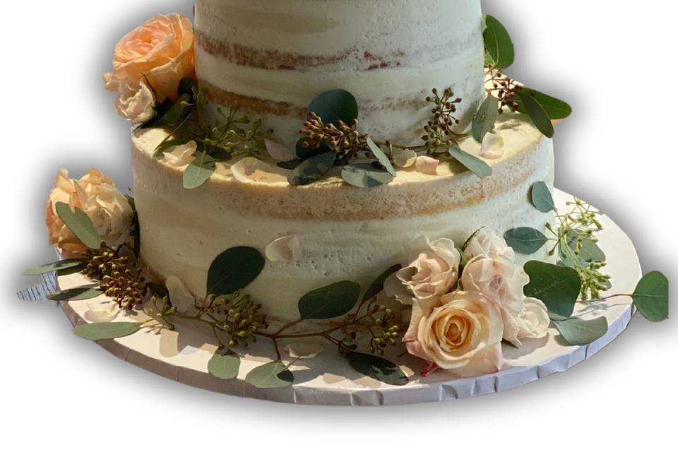 Semi Naked Floral Tiered