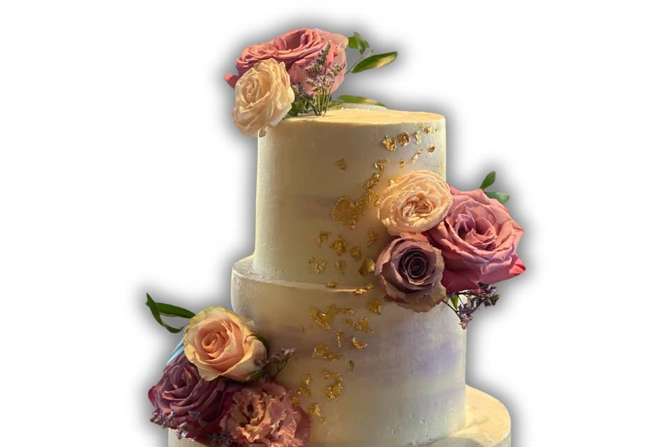 Marbled Buttercream floral cak