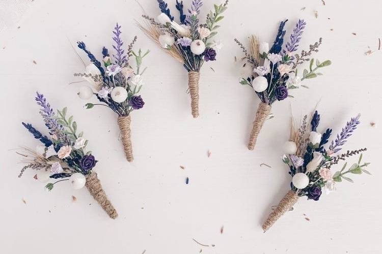 Lavender boutonnieres