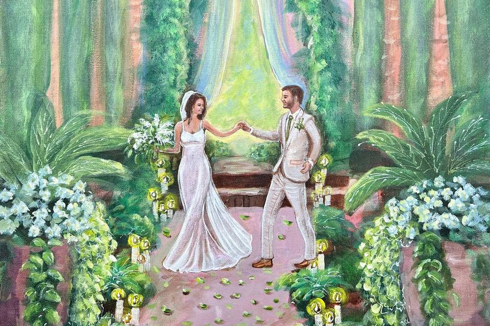 Live wedding painting - Bridge