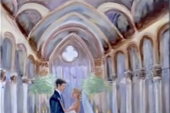 Church wedding painting