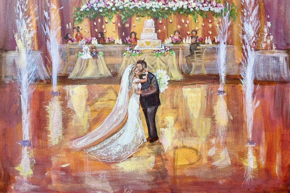 Live wedding Painting, Lombard