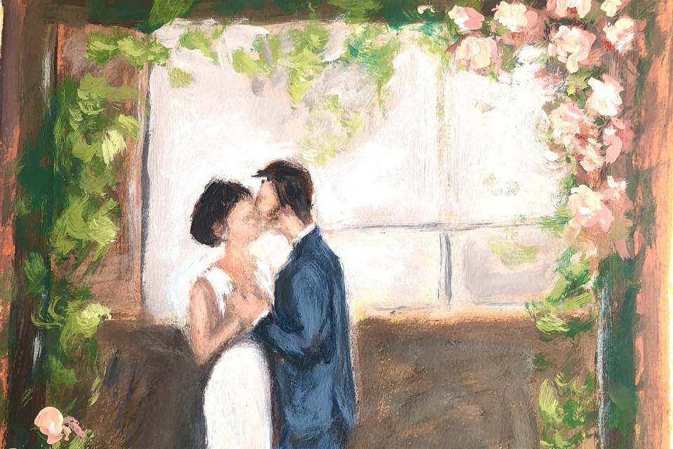 Indoor wedding painting