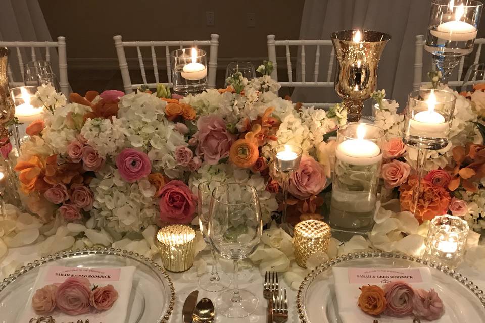 Bride and groom place setting