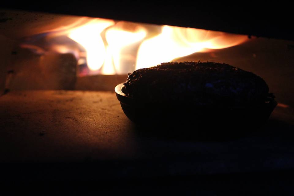 Ribeye caps in wood fired oven