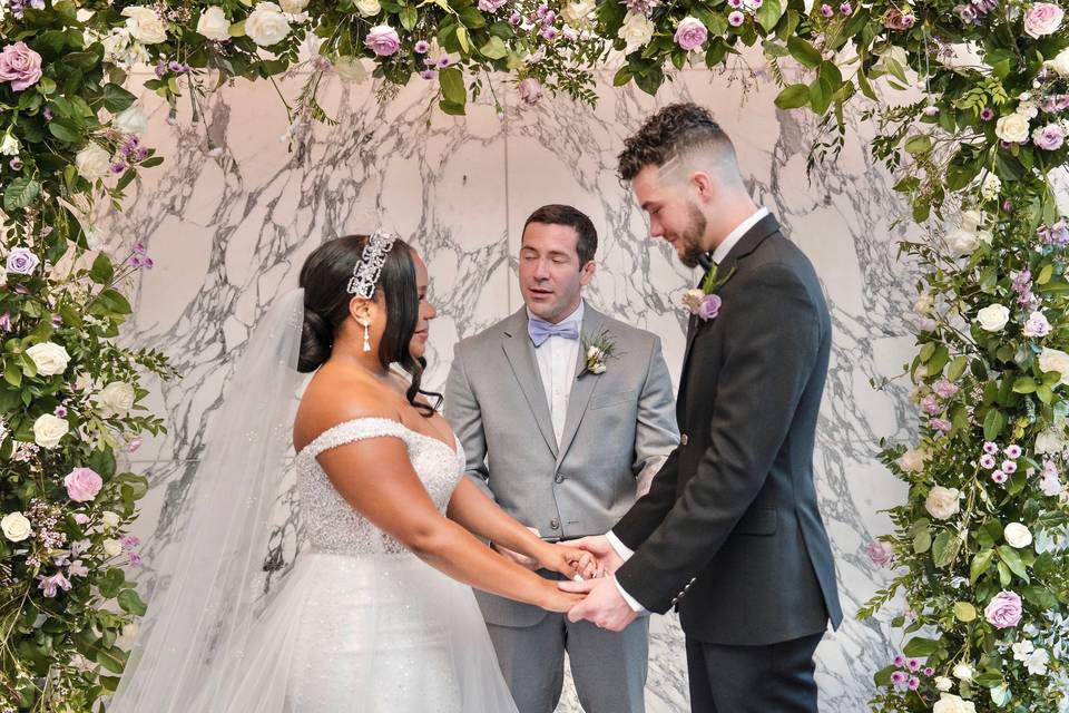 Floral garland with candles