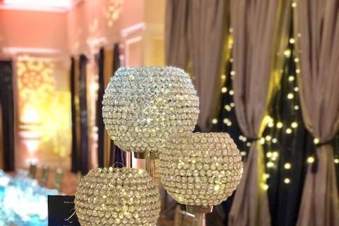 Crystal centerpiece trio