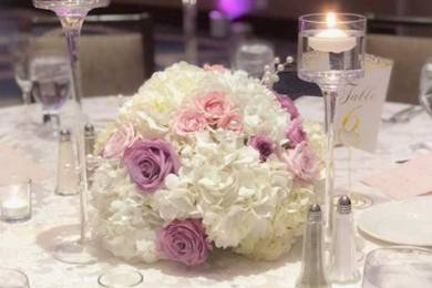 Purple tall centerpiece