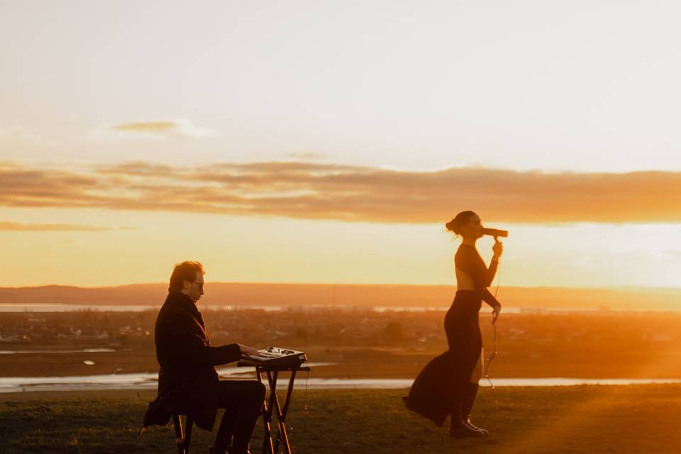 Vocal Duo At Sunset, Essex, UK