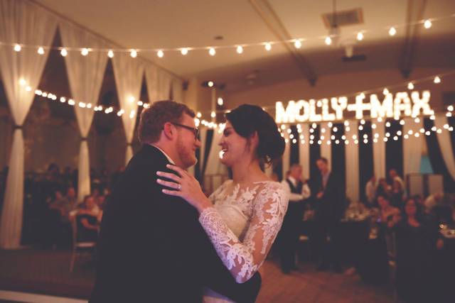 First Dance under custom lights