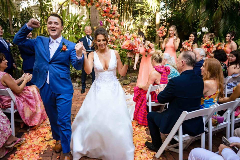Ceremony in the center garden