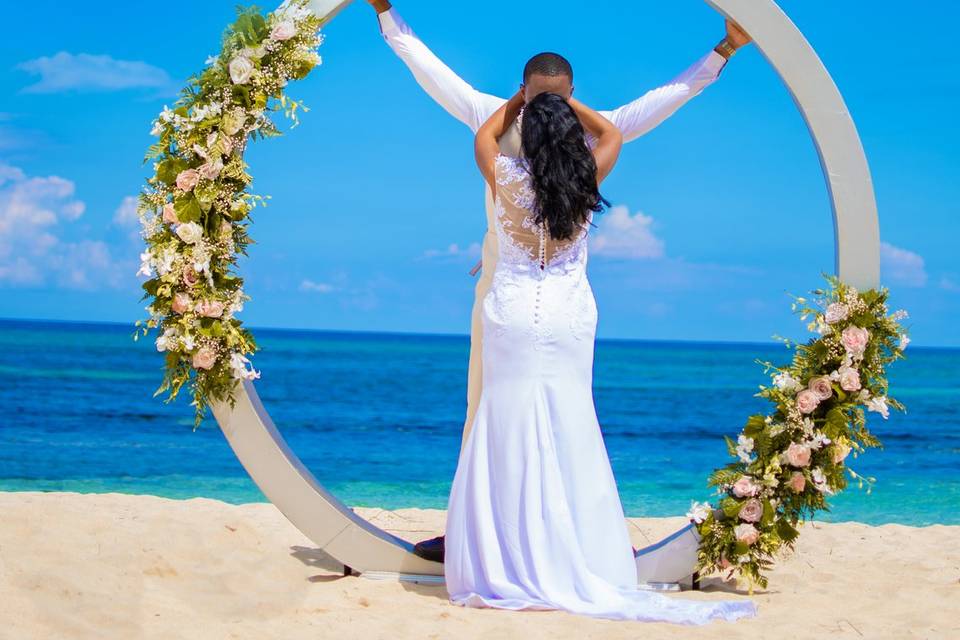 Beach front wedding