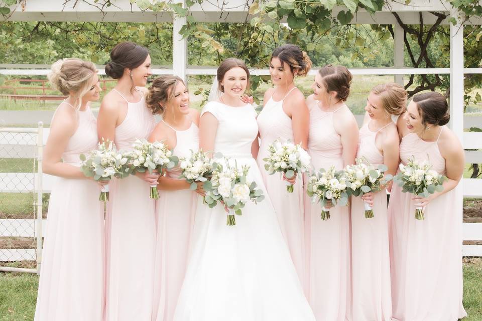 Garden bridesmaids