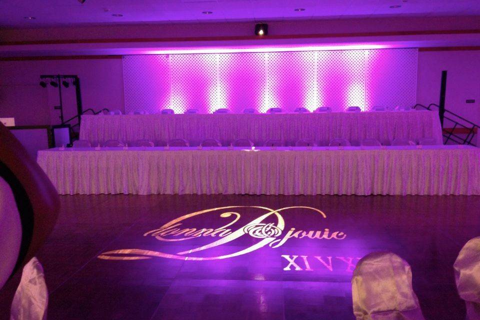 Uplighting with monogram